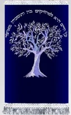 Tree of Life - Modern Silver Torah Mantel