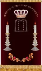 Candlesticks Gold Torah Mantel